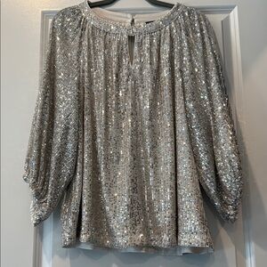 Vince Camuto Silver Sequin Women's Top size XL